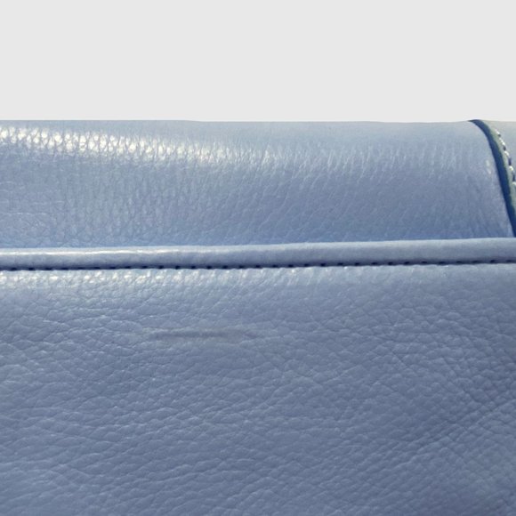 Tory Burch Amanda Light Chambray Logo Clutch - Picture 8 of 9